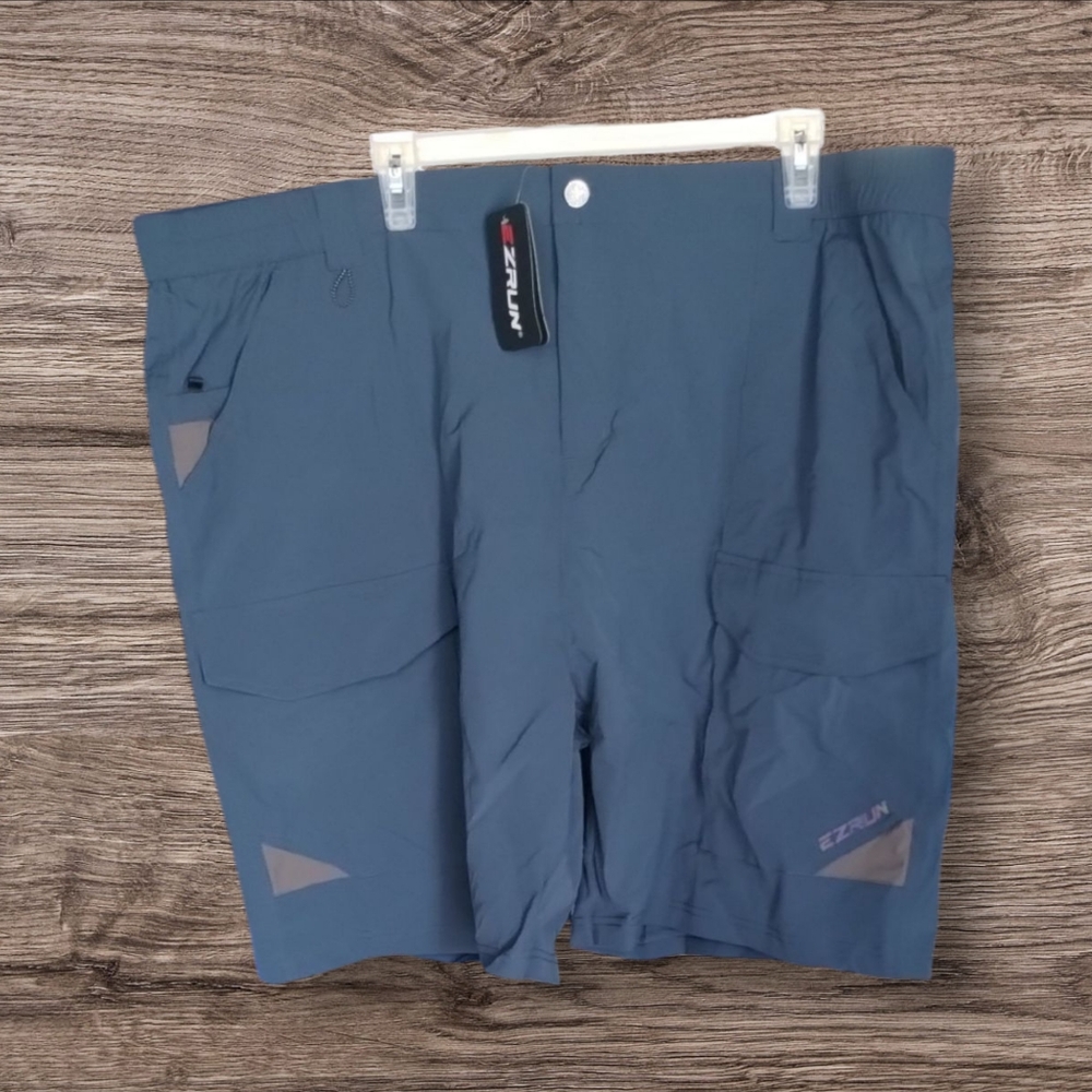 EZRUN Navy Blue Cargo Shorts - Picture 1 of 5